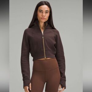 Lululemon full zip cropped hoodie in brown